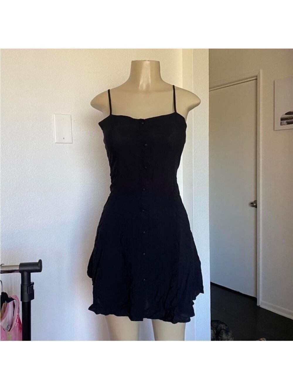 Women's Active USA Black Smocked Mini Dress Size Small